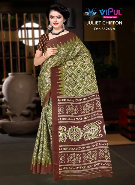 Juliet Chiffon 35243 A To D By Vipul Chiffon Printed Saree Wholesale Suppliers In Mumbai